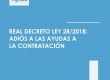 ayudas a la contratacion Real Decreto Ley 28/2018